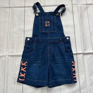 DKNY Girls’ Size 7 Denim Overall Shorts